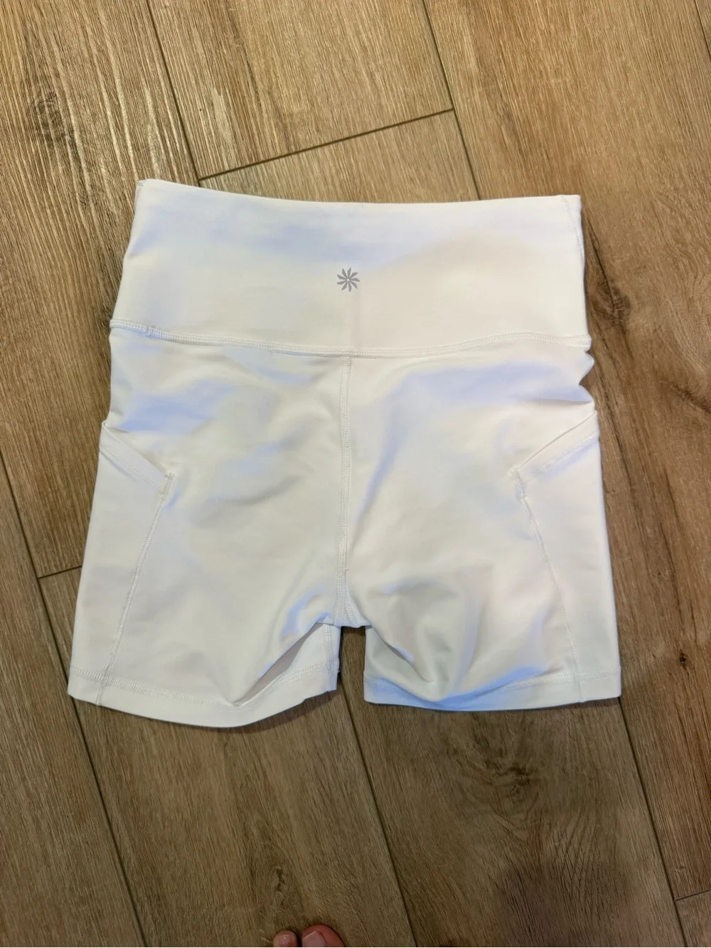 Athleta White High-Rise Bike Shorts